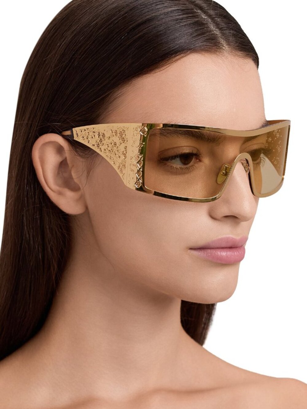 NEW DOLCE&GABBANA GOLD SHIELD SUNGLASSES DG2317 02/71